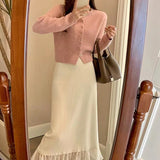 Women Knitwear Autumn Winter Retro round Neck Sweaters Cardigan