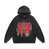 Men Hoodie Hip Hop Oversize Graffiti Cropped Hoodie