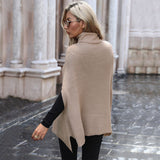 Women Knitted Sweater Autumn and Winter Turtleneck Shawl Knitted