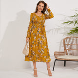 Women Date Dress Autumn and Winter round Neck Dress