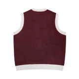 Men Vest Letter V-neck Knitted Sweater Vest