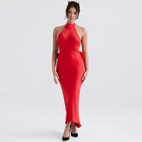 Women Dresses Sexy Backless Dress Long Dress Bowknot Dress (Zns0409)