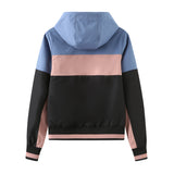 Women Trench Coat Spring and Autumn Anorak Women's Long Sleeve Zipper Drawstring Coat