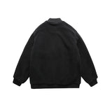 Unisex Winter Cotton Coat Stitching Lambswool Stand-up Collar Cotton-Padded Clothes Vintage Loose Cargo Cotton-Padded Jacket