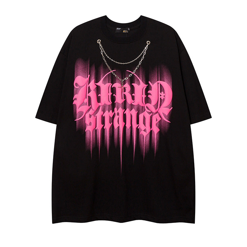 Men T Shirt Summer Graffiti Printing Short Sleeve T-shirt