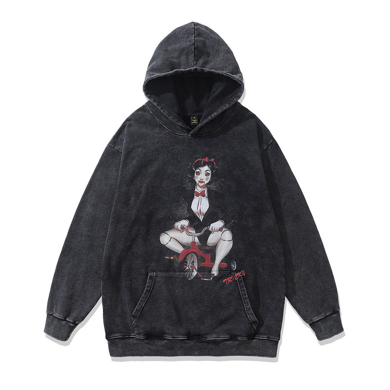 Men Hoodie Cartoon Printed Hoodie Casual Couple Terry Hoodie
