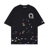 CHH Chrome Heart T Shirts Croix Cross Sanskrit Embroidery Versatile Casual Loose