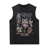 Men Vest Retro Sleeveless Vest T-shirt