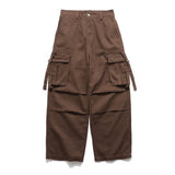 Men Sweatpants Casual Pants Men's Pleated Knee Solid Color Loose Trousers