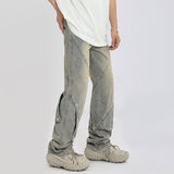 Men Jeans Straight Jeans Loose Wide Leg Pants Denim Trousers