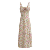 Women Dresses Summer Vintage Printed Dress Backless Midi Dress (Xds0414)