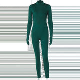 Women Jumpsuit Spring Sexy Backless Slim Fit Long Sleeve Jumpsuit (Hawthaw0412)