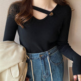 Women Knitwear Autumn and Winter V-neck Sweaters Bottoming Shirt