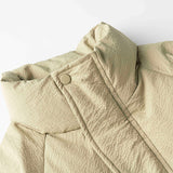 Unisex Winter Cotton Coat Stand-up Collar Cotton-Padded Clothes Vintage Loose and Warm Bread Coat