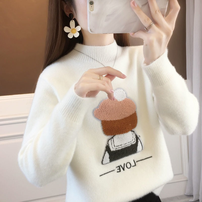 Women Knitwear Autumn and Winter round Neck Knitwear Loose Sweater