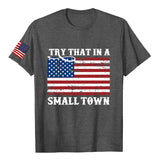 TRY THAT IN A SMALL TOWN Sleeves Printed Crew Neck Short Sleeves
