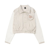 Women Jacket Striped Color Contrast Short Jacket