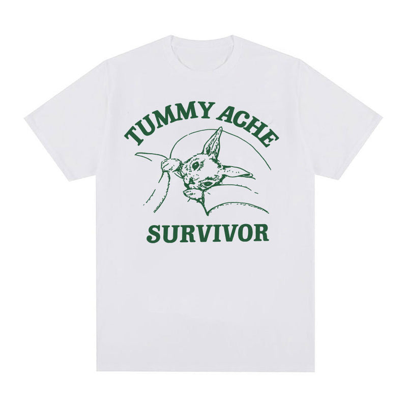 Funny Tummy Ache Survivor Meme Print Graphics T-Shirt Men