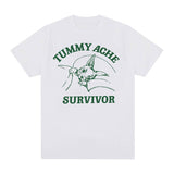 Funny Tummy Ache Survivor Meme Print Graphics T-Shirt Men
