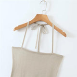 Women Sweater Knitwear Knitting Suit Sexy Sling Dress Ripped Sweater Two-Piece Set