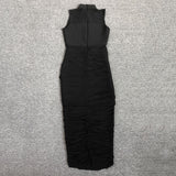 Women's Evening Dress Summer Sexy Mesh round Neck Sheath Dress