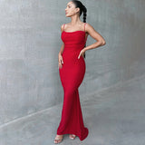 Women Dresses Fall Sexy Backless Spaghetti Straps Dress