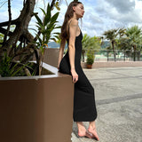 Women Dresses V-neck Strap Long Dress