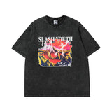Men T Shirt Vintage Printed Couple Short Sleeve T-shirt