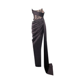 Women Dresses Summer Sexy Tube Top Dress Lace Gown (Zns0409)