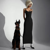 Women Dresses Winter Sexy Backless Cutout Sling Dress