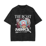 Washed retro cotton t-shirt Sauron printed washed old short-sleeved t-shirt