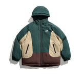 Unisex Winter Cotton Coat Winter Hooded Cotton-Padded Clothes Vintage Printed Loose and Warm Cotton-Padded Clothes