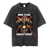 Autism Skeleton Meme T Shirt Funny Skull Men Women Fashion