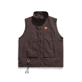 Unisex Jacket Autumn Stand Collar Sleeveless Frock Vest