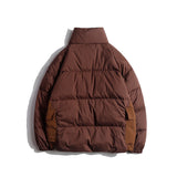 Unisex Winter Cotton Coat Three-Dimensional Pocket Hooded down Jacket Retro Workwear down Jacket