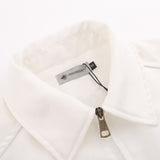 Women Jacket Zipper Decorations Short Work Clothes Jacket Lapel Cardigan Coat