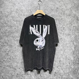Amiri T-shirt Washed and Worn Retro Short Sleeve T-shirt