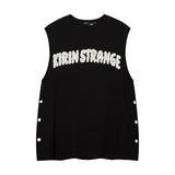 Men Vest Summer Letter Affixed Cloth Embroidered Vest