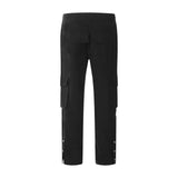 Men Sweatpants Multi-Pocket Workwear Style Casual Pants Men's Drawstring Elastic Waist Baggy Straight Trousers Trousers