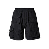 Men Shorts Vintage Zipper Multi-Pocket Cargo Pants Loose Casual Summer Shorts