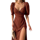 Women Dresses Summer Elegance Shu Slit Dress (Bla0420)