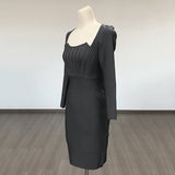 Women Evening Dress Long Sleeve Bandage One-Piece Dress Elegant Slim Dress