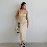 Corset Dress Autumn Sexy Khaki Knitted Sling Dress