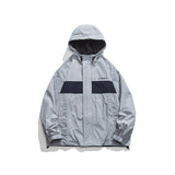 Unisex Jacket Fall Mechanical Style Shell Jacket Hooded Jacket Men and Women Baggy Coat