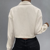 Women Trench Coat Corduroy Jacket Autumn Winter Retro
