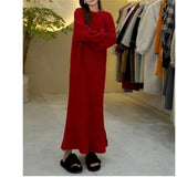 Women Knitwear Autumn and Winter Long Dress Loose Knitted Fishtail Skirt