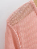Women Sweater Knitwear Summer Fork Sun Protection Knit Cardigan V-neck Top