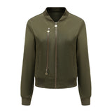 Women's Trench Coat Spring and Autumn Bomber Jacket Women's Zipper Decorations Rib-Knit Cuff Quilted Women's Jacket