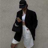 Women's Suits Autumn Loose One Button Suit Coat Women's Mid-Length Suit Top