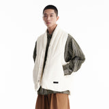 Unisex Winter Cotton Coat Pocket Decorative Stand Collar down Vest